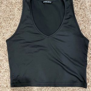 Shein black cropped tank top